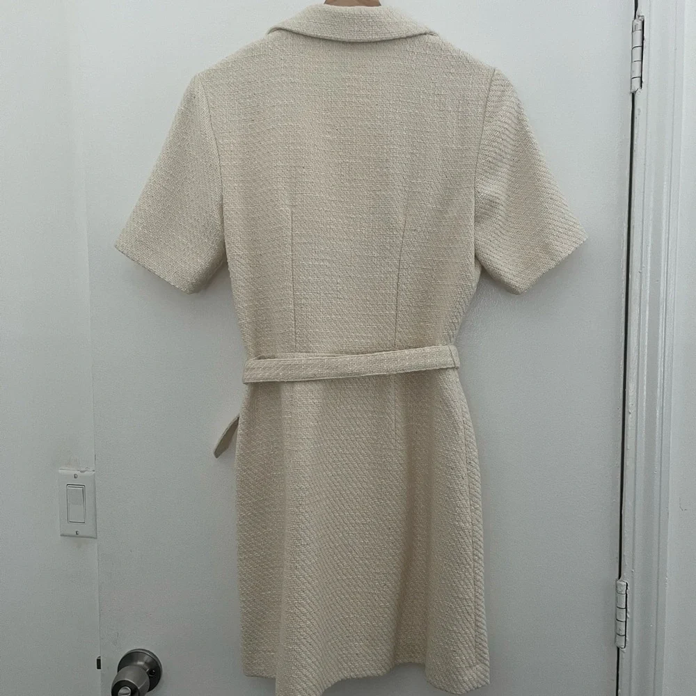 & Other Stories Cream Textured Mini Dress - Picture 3 of 7